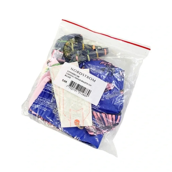 Maaji Carnival Reversible Funfair Removable Pad Bralette Bikini Top Blue S NWT - Picture 10 of 11